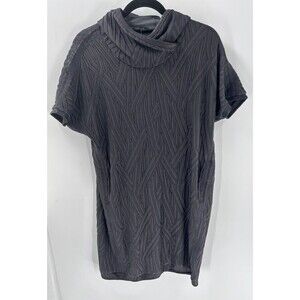 Beate Heymann Street Couture High Neck Faux Leather Trim Tunic Dress Size 6